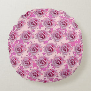 Rose Rosa Sterne abstrakt Rundes Kissen