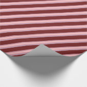 Rose rosa Streifen auf Maron, sauberes Design Geschenkpapier (Ecke)
