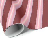 Rose rosa Streifen auf Maron, sauberes Design Geschenkpapier (Rolleneckpunkt)