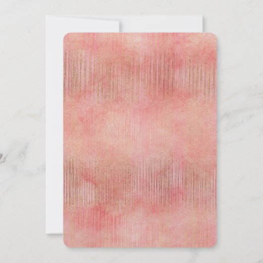 Rose Rosa Streifen Einladung (Rückseite)