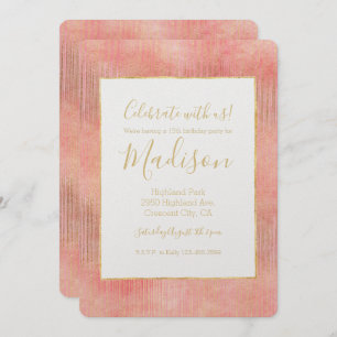 Rose Rosa Streifen Einladung