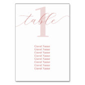 Rose Rosa Tischnummer Hochzeitstabelle (Vorderseite)
