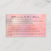 Rose Rosa Tropfen Glitzer Eyelash Aftercare Makeup Visitenkarte (Rückseite)