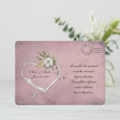 Rose, Rosa und Bänder, rosa Postkarte (Stehend Vorderseite)