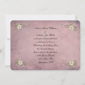 Rose, Rosa und Bänder, rosa Postkarte (Rückseite)