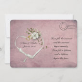 Rose, Rosa und Bänder, rosa Postkarte (Vorderseite)