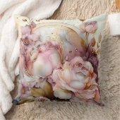 Rose Rosa und Burgund Wasserfarben erweitert Kissen (Decke)