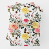 Rose Rosa und Gelb Geschenkpapier Set (Beispiel)