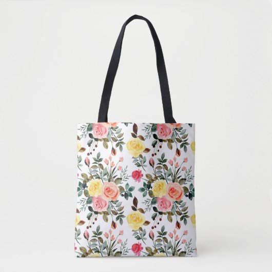 Rose Rosa und Gelb Tasche (Vorderseite)