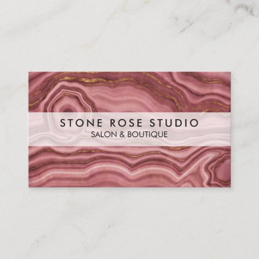 Rose Rosa und Goldmarmorstein Visitenkarte (Vorderseite)