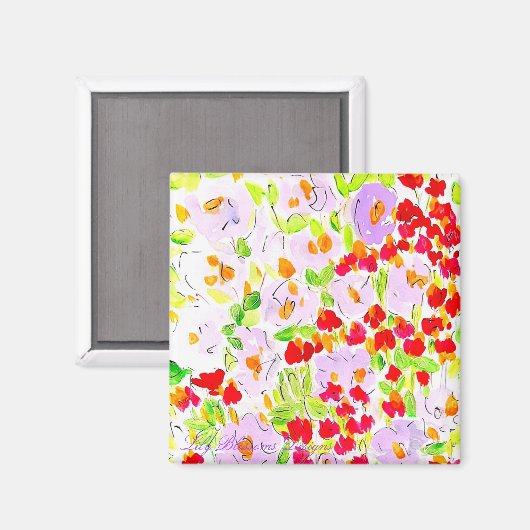 Rose Rosa und Lila Magnet (Vorderseite/Rückseite)