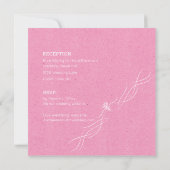 Rose Rosa und Minimalistische Hochzeit Einladung (Rückseite)