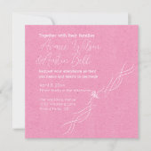 Rose Rosa und Minimalistische Hochzeit Einladung (Vorderseite)