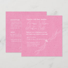 Rose Rosa und Minimalistische Hochzeit Einladung