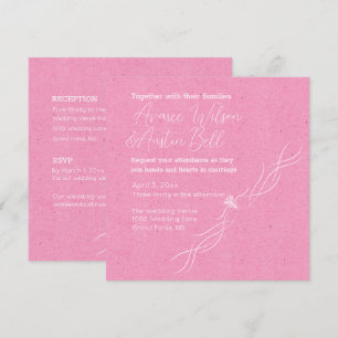 Rose Rosa und Minimalistische Hochzeit Einladung