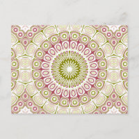 Rose Rosa und Olivgrün Mandala Medallion
