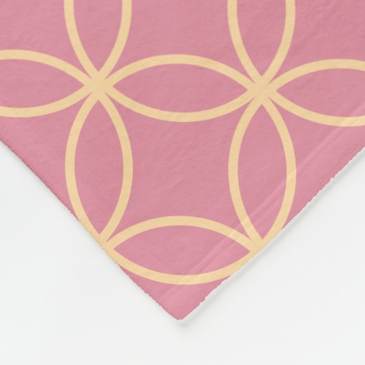 Rose rosa und pfirsichfarbene Blätterzirkeln Fleecedecke (Ecke)