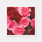 Rose, Rosa und Rot-Papier Coctail Napkins Serviette (Vorderseite)