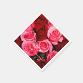 Rose, Rosa und Rot-Papier Coctail Napkins Serviette (Ecke)
