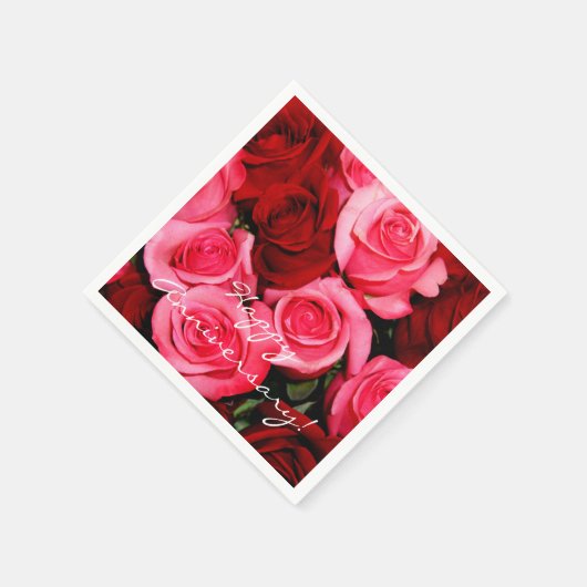 Rose, Rosa und Rot-Papier Coctail Napkins Serviette (Ecke)