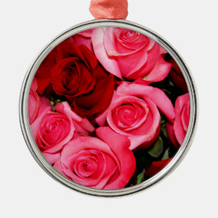 Rose, rosa und rot silbernes ornament