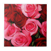 Rose, Rosa und Rote Keramik Fliese (Vorderseite)