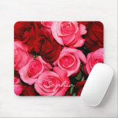 Rose, rosa und rotes Computermousepad Mousepad (Mit Mouse)