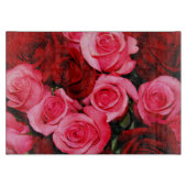 Rose, rosa und rotes Glas Schneidebrett (Vorderseite)