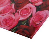 Rose, rosa und rotes Glas Schneidebrett (Ecke)
