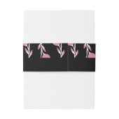 Rose Rosa und Schwarzer Blume Einladungsbanderole (Rückseitenbeispiel)