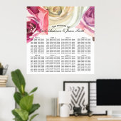 Rose Rosa und Weiß Chic Sitzplatz Poster (Heimbüro)