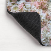 Rose Rosa und Weiß Muster Mousepad (Ecke)