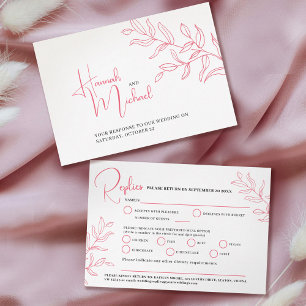 Rose Rosa Verzweigung Option Hochzeitsveranstaltun RSVP Karte