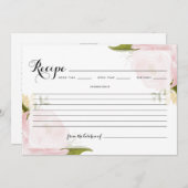 Rose Rosa Wasserfarbe Rosa Gartengarten Rezept Kar Einladung (Vorne/Hinten)