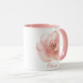 Rose Rosa Wasserfarben Elegante Tasse (VorderseiteRechts)