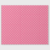 Rose Rosa | White Polka Dot Wrapping Paper Geschenkpapier (Flach)