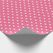 Rose Rosa | White Polka Dot Wrapping Paper Geschenkpapier (Ecke)
