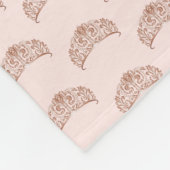 Rose Rosa Zara-Kronenmuster mädchenhaft Fleecedecke (Ecke)