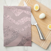 Rose Rosa Zebrastreifen Geschirrtuch (Viertel Falte)