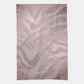 Rose Rosa Zebrastreifen Geschirrtuch (Vertikal)