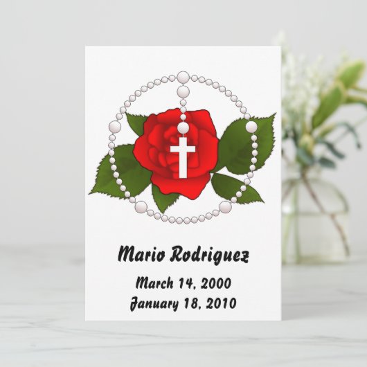 Rose Rosary Einladung (Stehend Vorderseite)