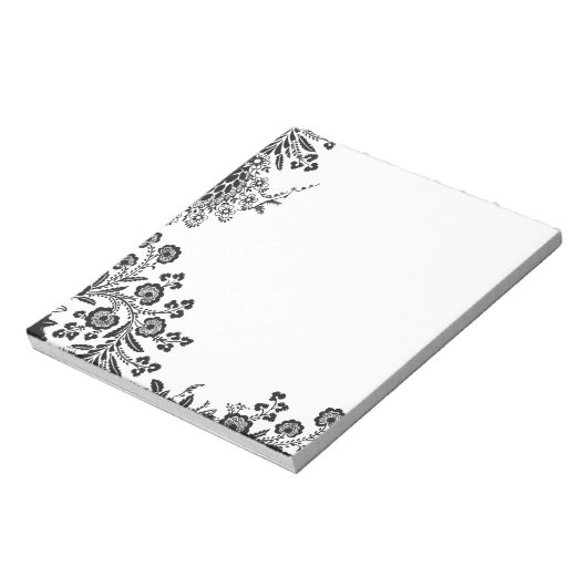 Rose Rose Blume Mädchen Silhouette Notizblock (Rotiert)