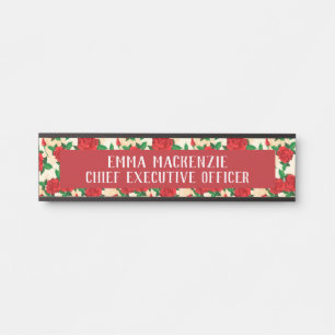 Rose Rose Elegantes Zeichen für die Schreibtür Türschild