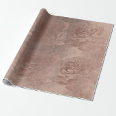 Rose Rose Gold Pastell Metallische Blütenfarbe Geschenkpapier (Ungerollt)