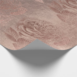 Rose Rose Gold Pastell Metallische Blütenfarbe Geschenkpapier