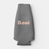 "Rose" Rose hellrosa Buchstaben grau Flaschenkühler (Vorderseite)