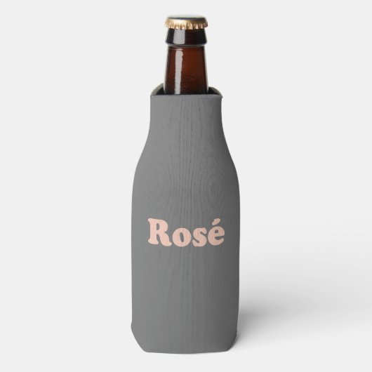 "Rose" Rose hellrosa Buchstaben grau Flaschenkühler (Flaschenvorderseite)