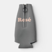 "Rose" Rose hellrosa Buchstaben grau Flaschenkühler (Rückseite)