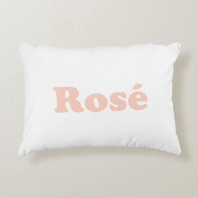 "Rose" Rose hellrosa Buchstaben weiß Dekokissen (Vorderseite)