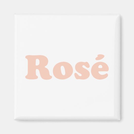 "Rose" Rose hellrosa Buchstaben weiß Magnet (Vorne)